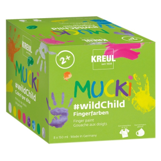Prstové barvy MUCKI Wild Child - KREUL/set 8 x 150 ml