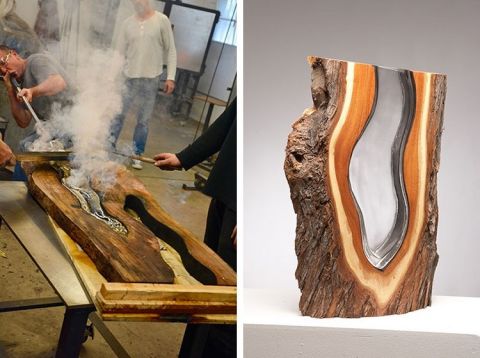 Tvorba umění z roztaveného skla a dřeva: unikátní umění Slagermana a Fishmana