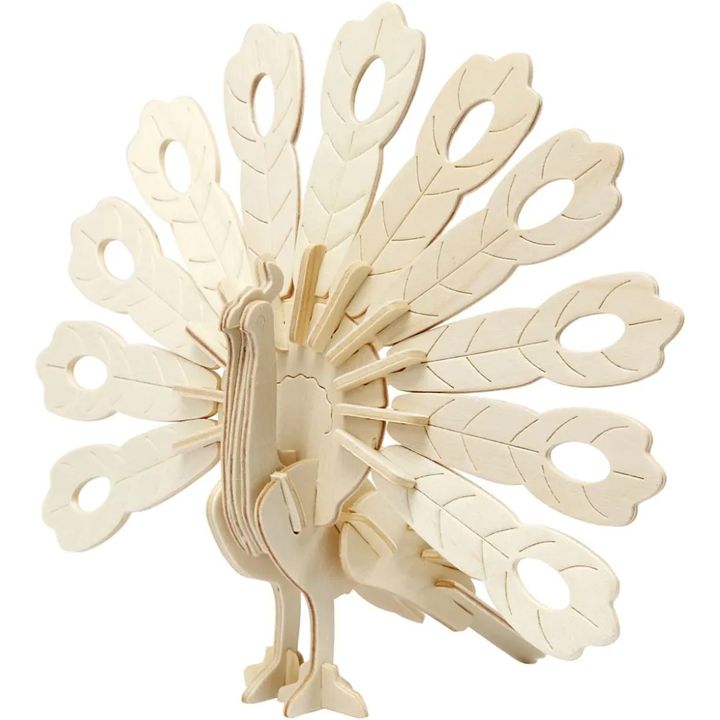 Levně 3D dřevěný model páva