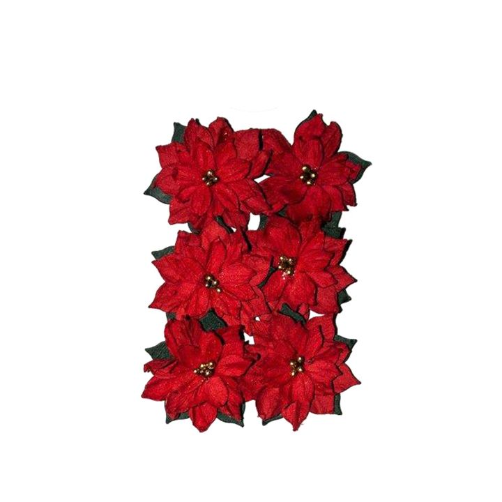 Levně 3D papírové květiny | Vánoční růže 6 ks (vánoční dekorace)