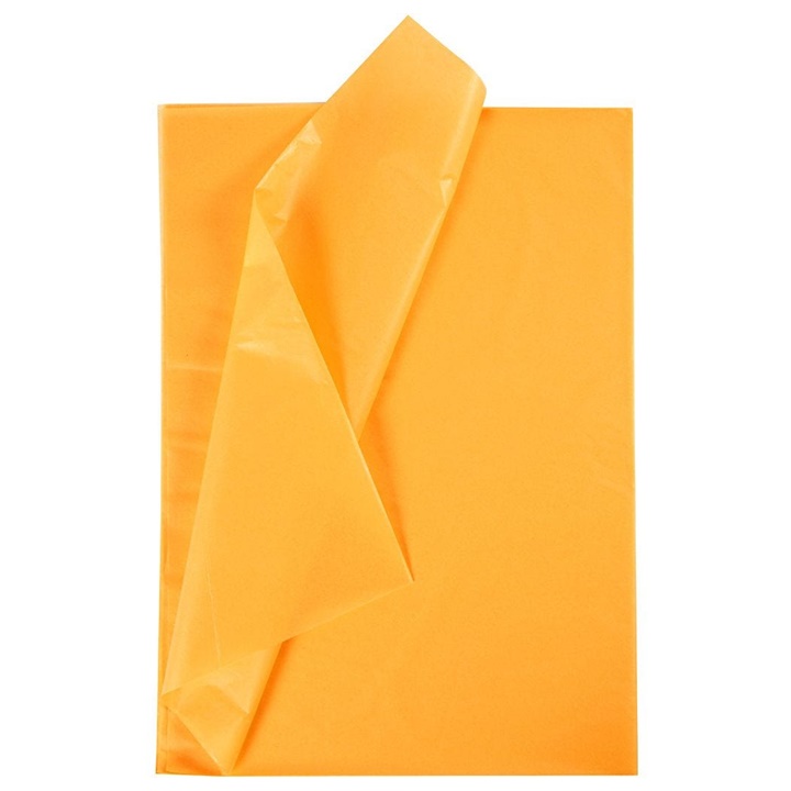 Hedvábný papír 50 x 70 cm - 25 ks / žlutá pomůcka na balení dárků