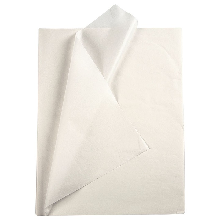 Hedvábný papír 50 x 70 cm - 25 ks / bílá pomůcka na balení dárků