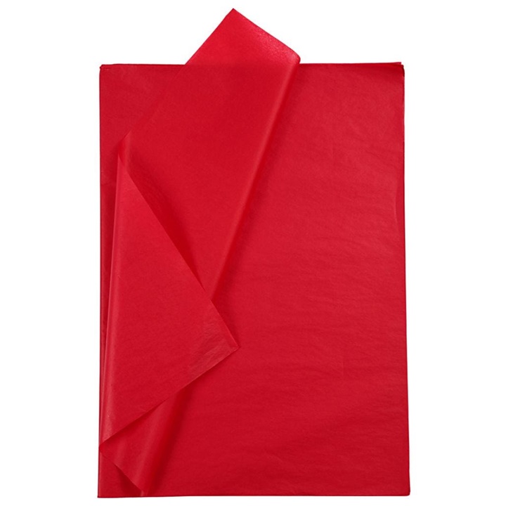 Hedvábný papír 50 x 70 cm - 25 ks / červená pomůcka na balení dárků
