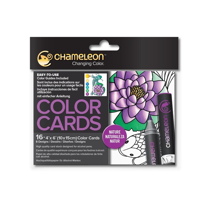 Chameleon Nature kartičky na vymalování - 16 ks kartičky color cards Chameleon