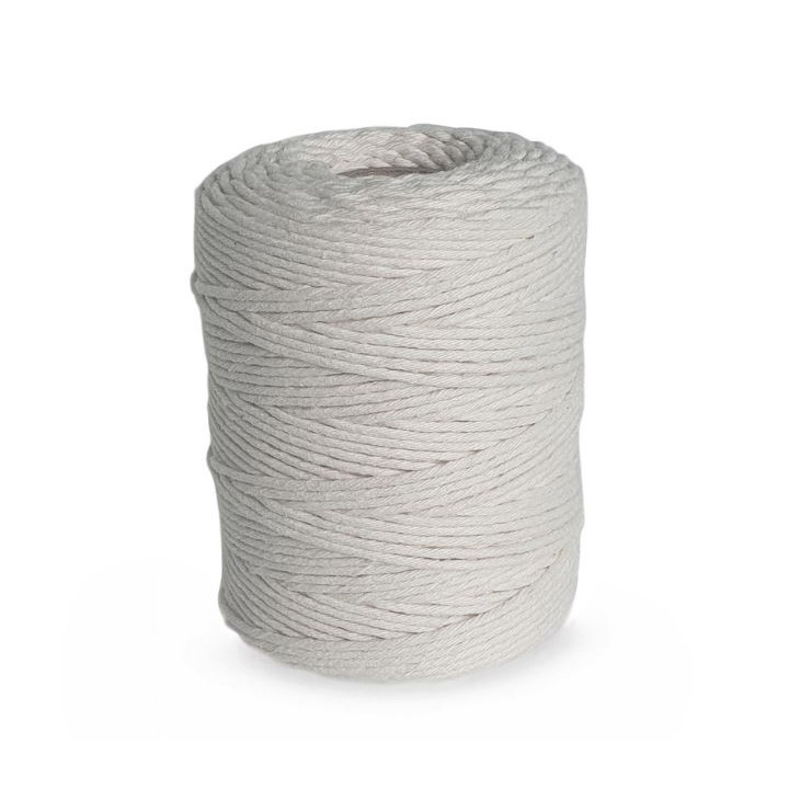 Bavlněná šňůrka na macramé 2 mm bílá - DP Craft / 250 g macramé provázek