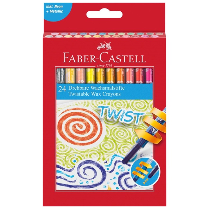 Faber-Castell vysouvací voskovky Twist 24 ks Pastelky pro děti