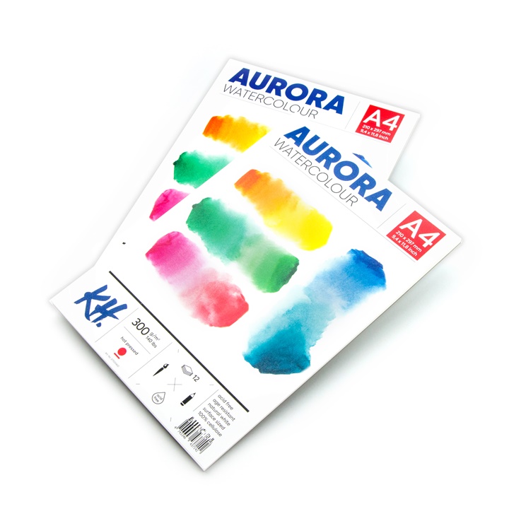 Levně Akvarelový blok AURORA hot press - 12 listový