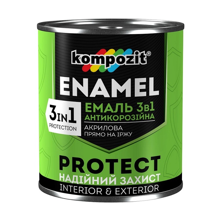 Antikorozní smalt 3 v 1 KOMPOZIT PROTECT 2,7 kg | Černá smaltovací barva ENAMEL