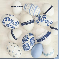 Ubrousky na dekupáž Blue Style Easter Eggs - 1 ks