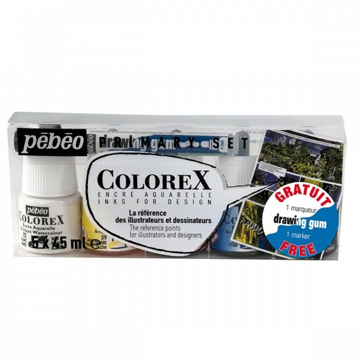 Levně Akvarelový inkoust Colorex Pebeo / základní set 5 x 45 ml