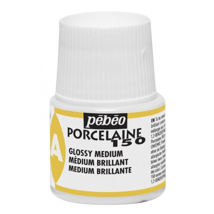 Lesklé medium Porcelain 150 pro barvy na porcelán Pébéo 45ml Médium pro barvy na sklo a porcelán