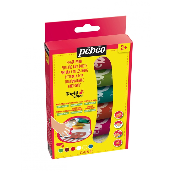 Levně Prstové barvy Pebeo Tactilcolor 6 x 20 ml ( barvy pro děti )