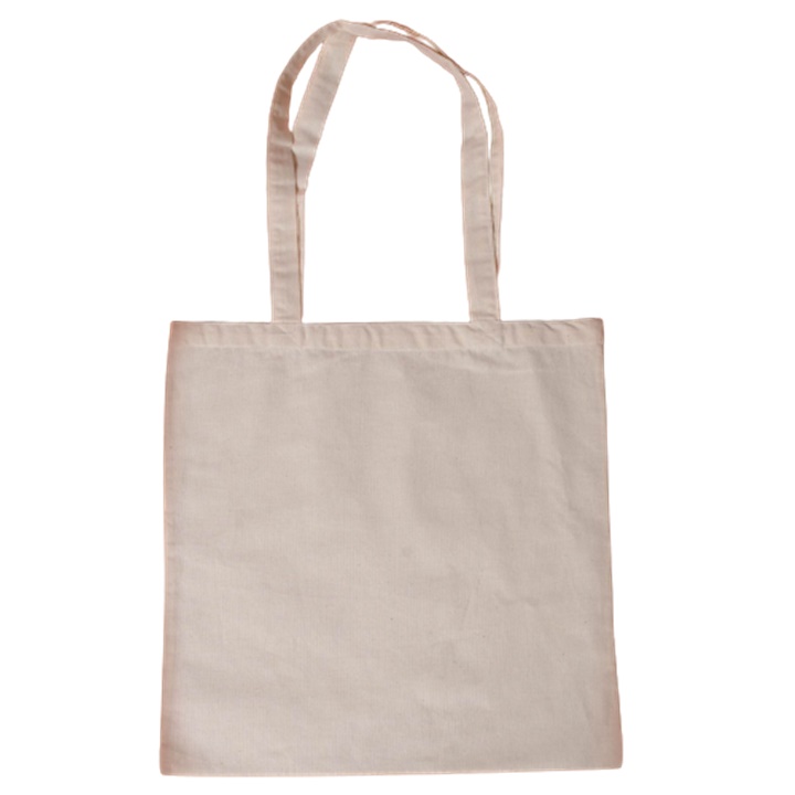 Bavlněná taška s dlouhou rukojetí - 38 x 42 cm
