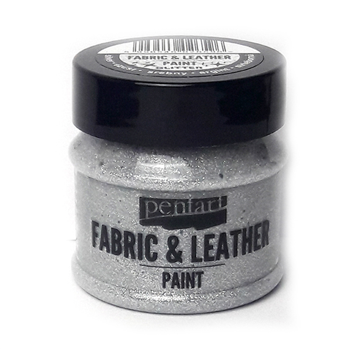 Barva na textil a kůži Pentart 50 ml Glittering silver Barva na kůži a textil