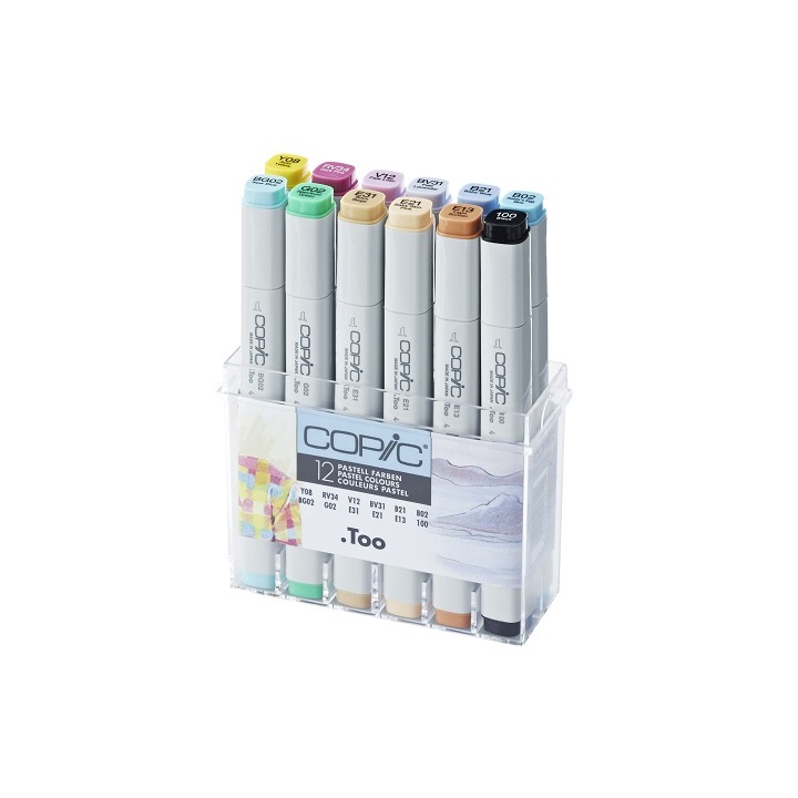 Popisovače COPIC Classic Pastel Colours | sada 12 ks Popisovače COPIC Classic