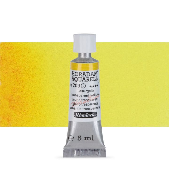 Schmincke Horadam akvarelové barvy v tubě 5 ml | 209 transparentní žlutá profesionální akvarelové barvy