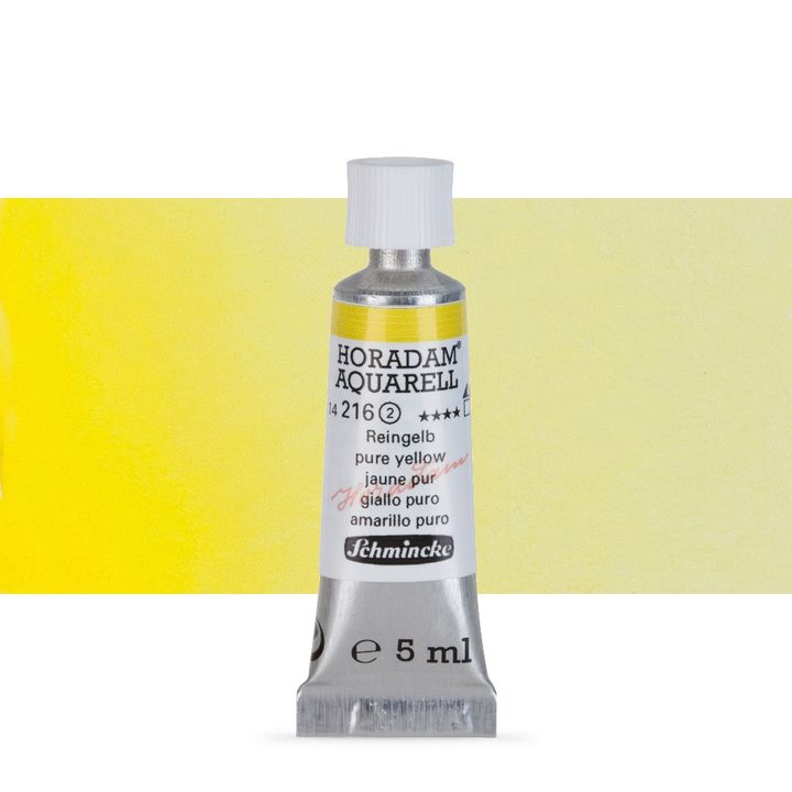 Schmincke Horadam akvarelové barvy v tubě 5 ml | 216 pure žlutá profesionální akvarelové barvy