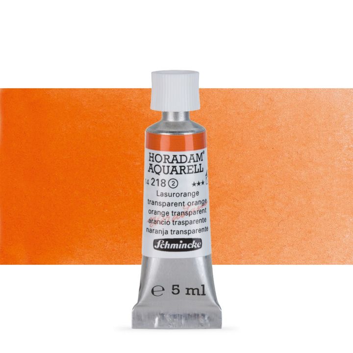 Schmincke Horadam akvarelové barvy v tubě 5 ml | 218 transparentní oranžová profesionální akvarelové barvy