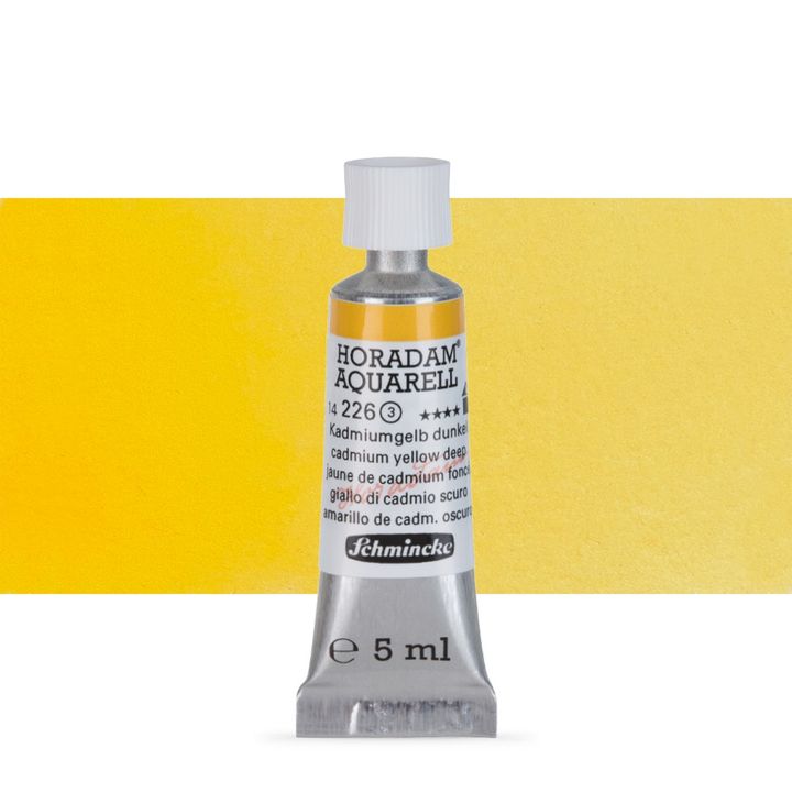 Schmincke Horadam akvarelové barvy v tubě 5 ml | 226 cadmium deep žlutá profesionální akvarelové barvy
