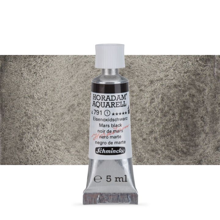 Schmincke Horadam akvarelové barvy v tubě 5 ml | 791 Mars black profesionální akvarelové barvy