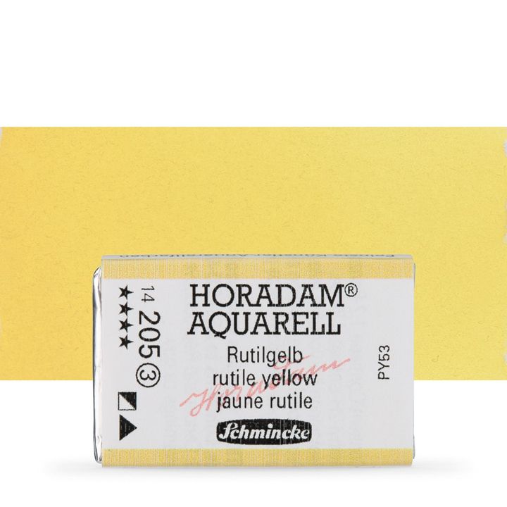Schmincke Horadam akvarelové barvy v celé pánvičce | 205 rutile žlutá profesionální akvarelové barvy