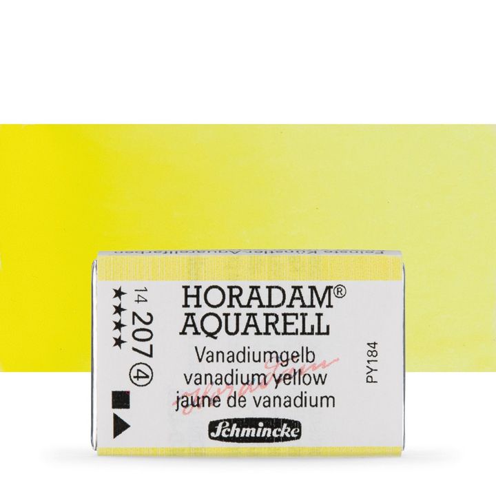 Schmincke Horadam akvarelové barvy v celé pánvičce | 207 vanadium žlutá profesionální akvarelové barvy