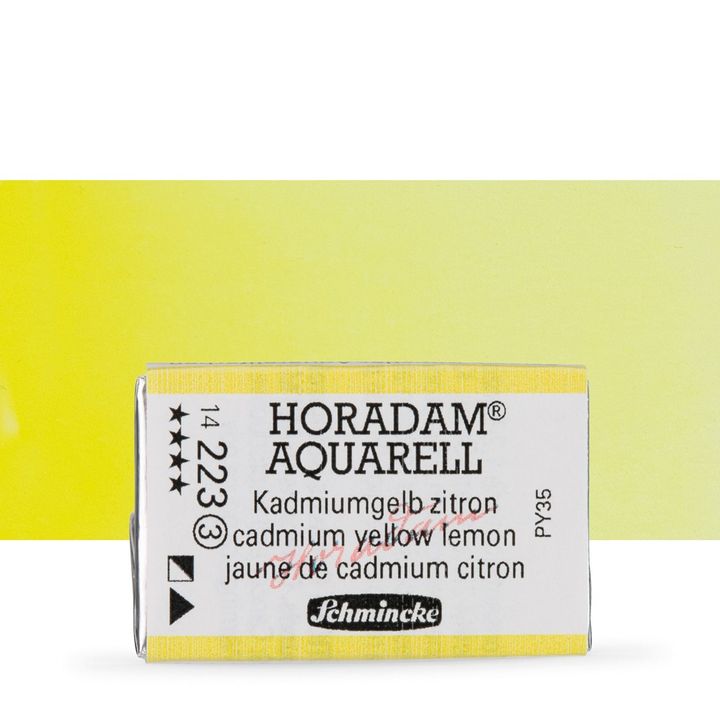 Schmincke Horadam akvarelové barvy v celé pánvičce | 223 citrónově žlutá cadmium profesionální akvarelové barvy