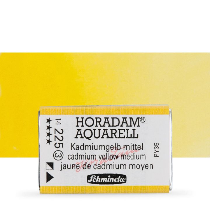 Schmincke Horadam akvarelové barvy v celé pánvičce | 225 středněžlutá cadmium profesionální akvarelové barvy