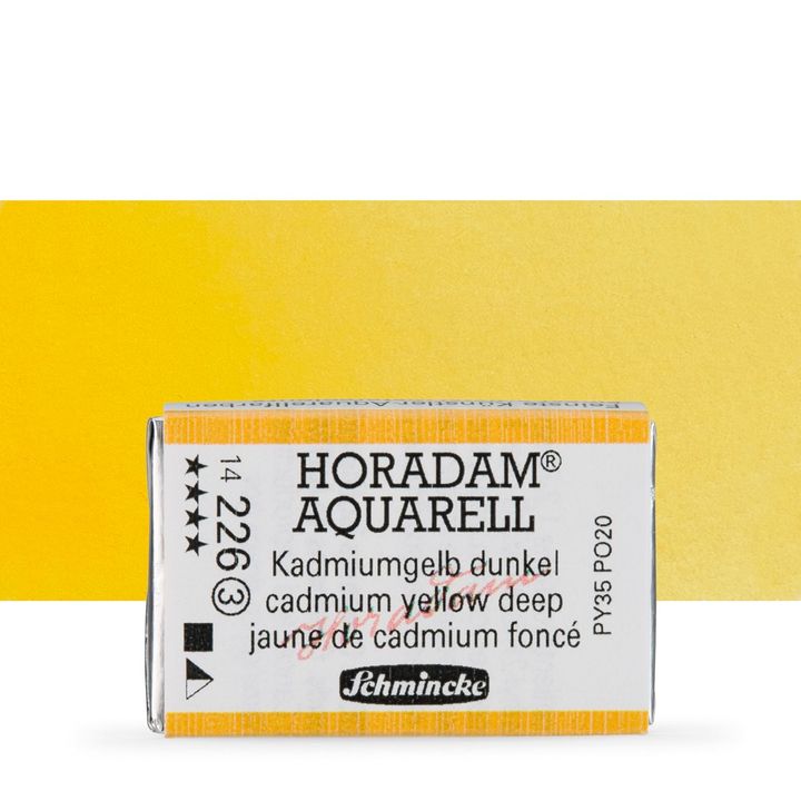 Schmincke Horadam akvarelové barvy v celé pánvičce | 226 sytě žlutá cadmium profesionální akvarelové barvy