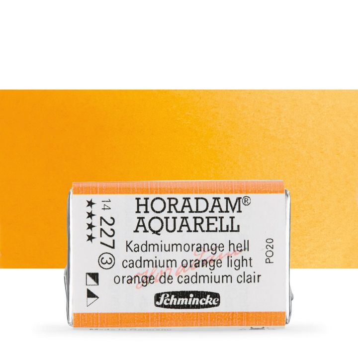 Schmincke Horadam akvarelové barvy v celé pánvičce | 227 světle oranžová cadmium profesionální akvarelové barvy