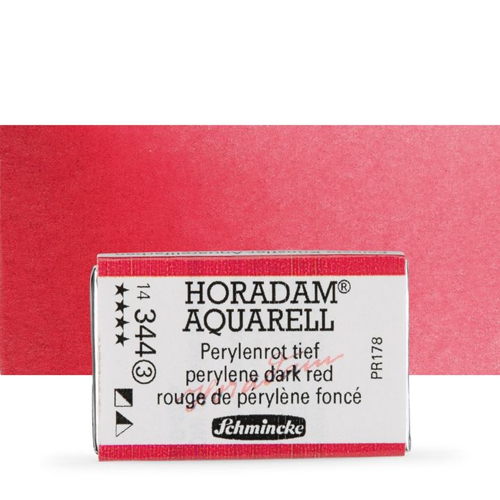 Schmincke Horadam akvarelové barvy v celé pánvičce | 344 perylenová tmavě červená profesionální akvarelové barvy