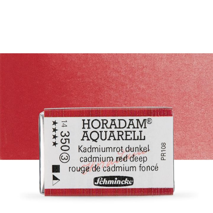 Schmincke Horadam akvarelové barvy v celé pánvičce | 350 cadmium sytě červená profesionální akvarelové barvy