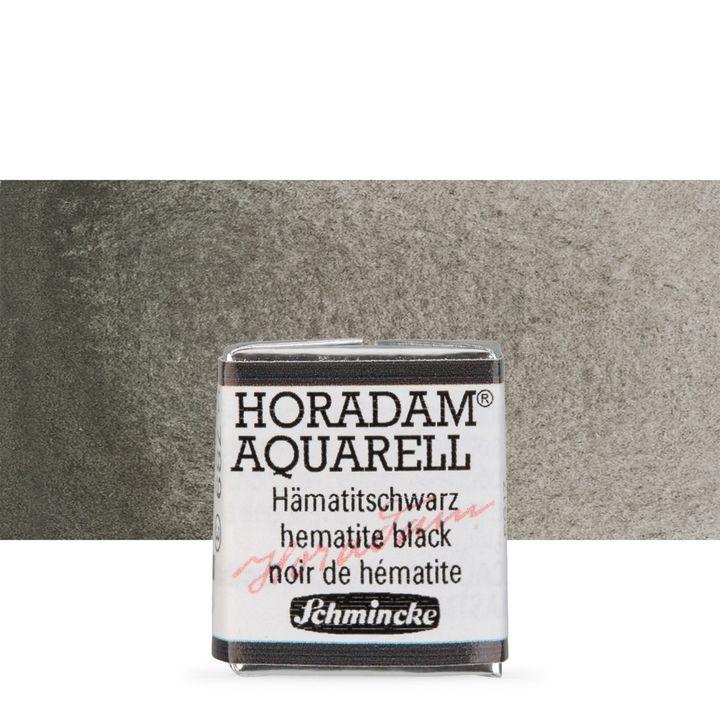 Schmincke Horadam akvarelové barvy v poloviční pánvičce | 789 hematite black profesionální akvarelové barvy