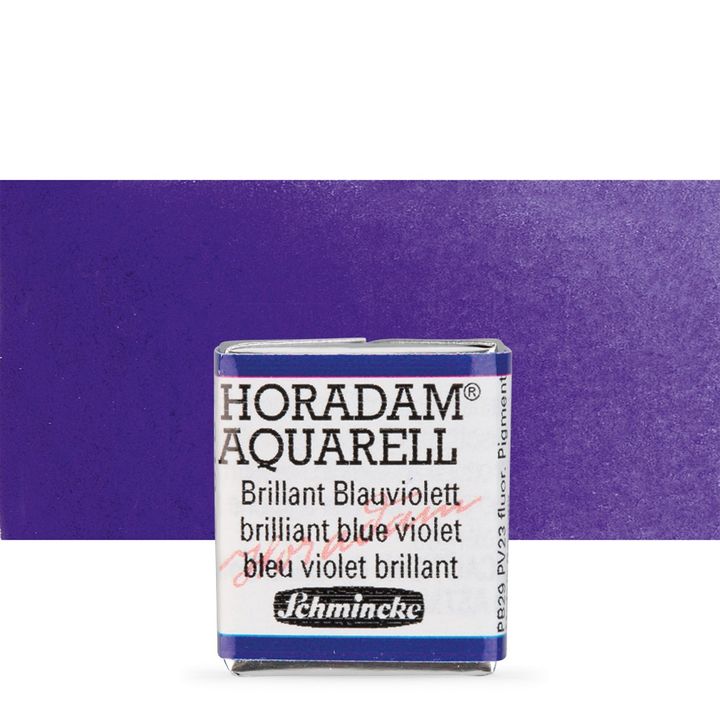 Schmincke Horadam akvarelové barvy v poloviční pánvičce | 910 brilliant blue violet profesionální akvarelové barvy