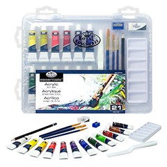 Sada akrylových barev Essentials v kufříku / 21 dílná