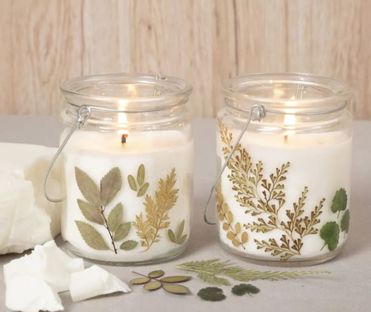 Vyrob si - dekorativní svíčky s rostlinkami