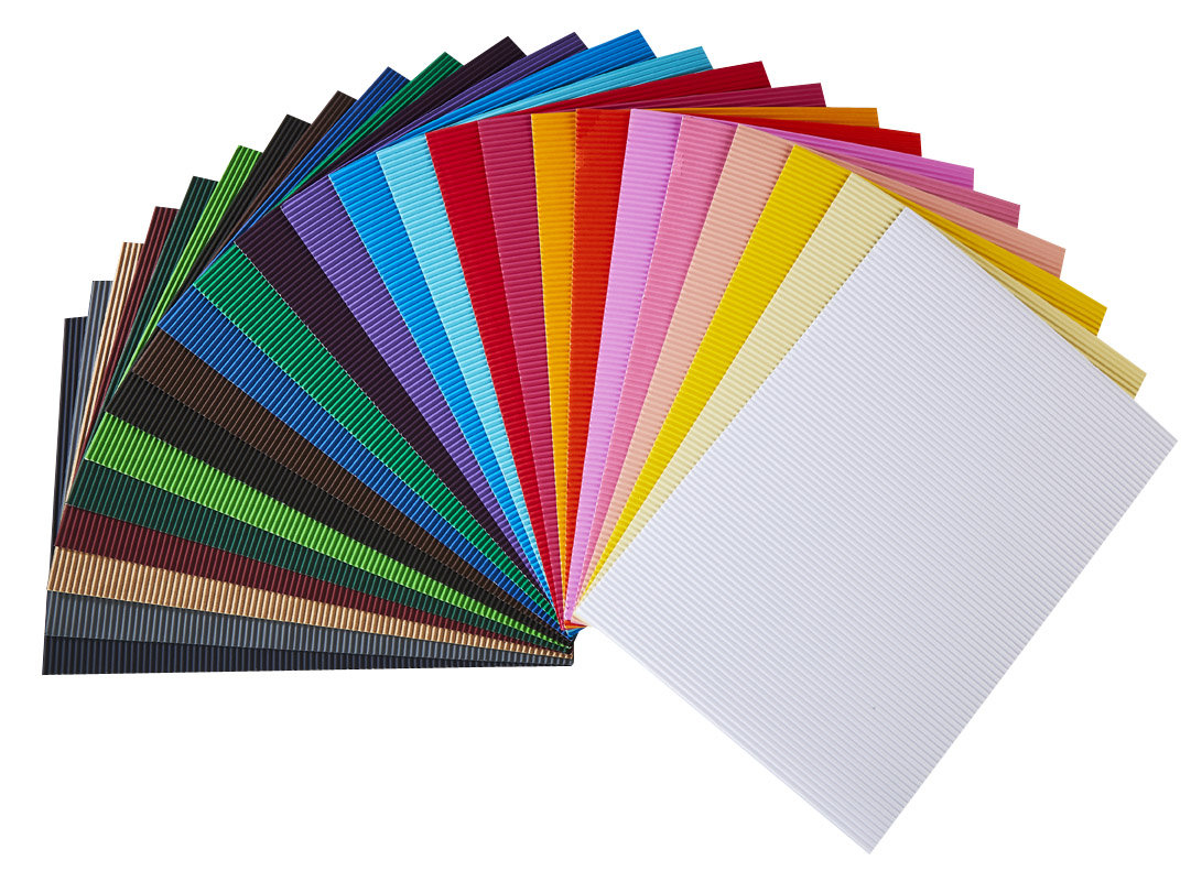 Vlnitý papír 50x70cm / různé barvy