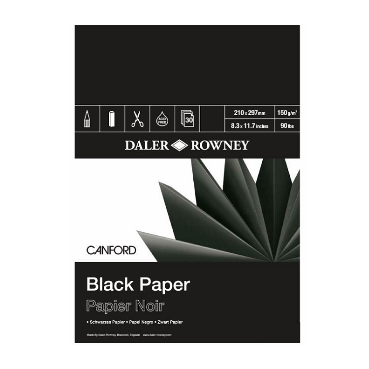 Blok černých papírů Daler-Rowney Canford / různé formáty