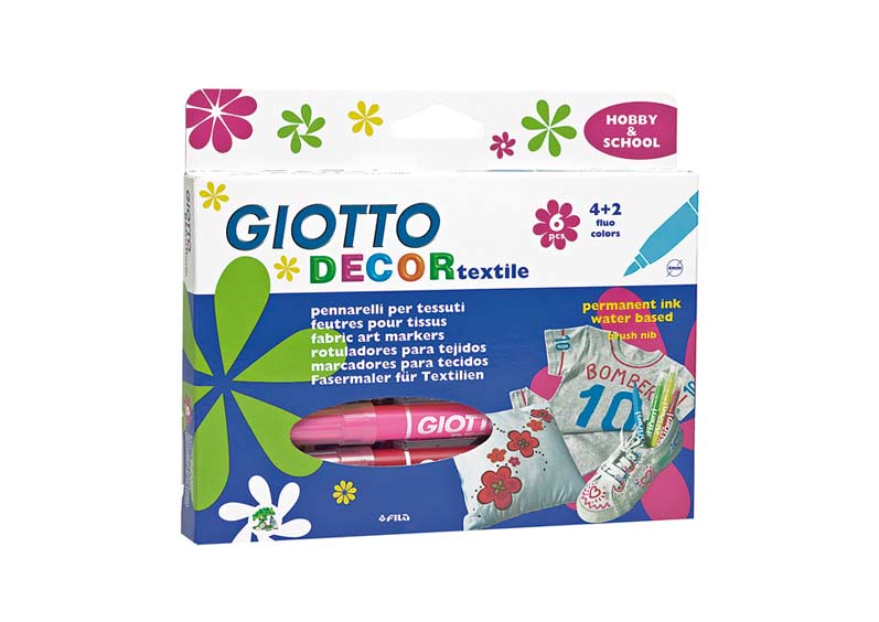 Markery na textil GIOTTO DECOR textile / 6 barev