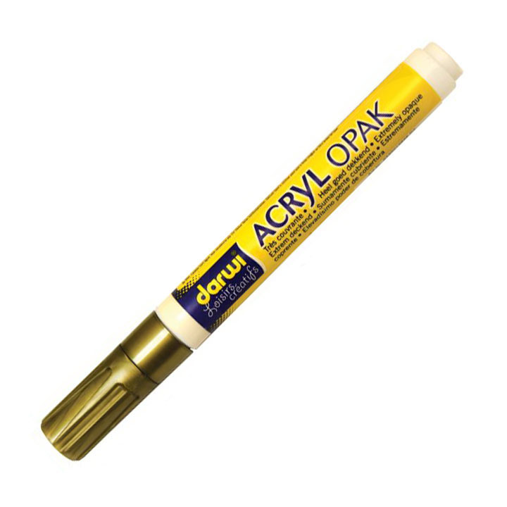 ACRYL akrylová univerzální fix hrubá 2mm / 6 ml - Zlatá Akrylová fix DARWA