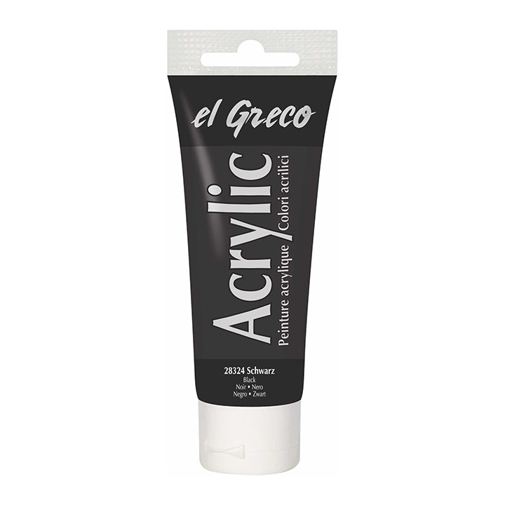 Akrylová barva El Greco 75 ml Black Akrylová barva El Greco 75 ml Akrylová barva El Greco 75 ml