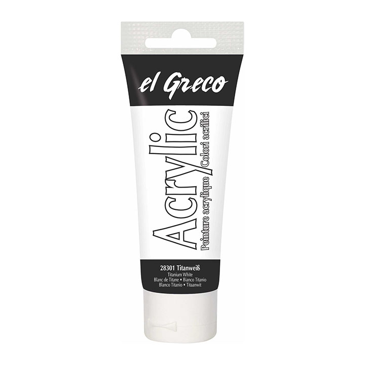 Akrylová barva El Greco 75 ml Titanium White krémové akrylové barvy Akrylová barva El Greco 75 ml