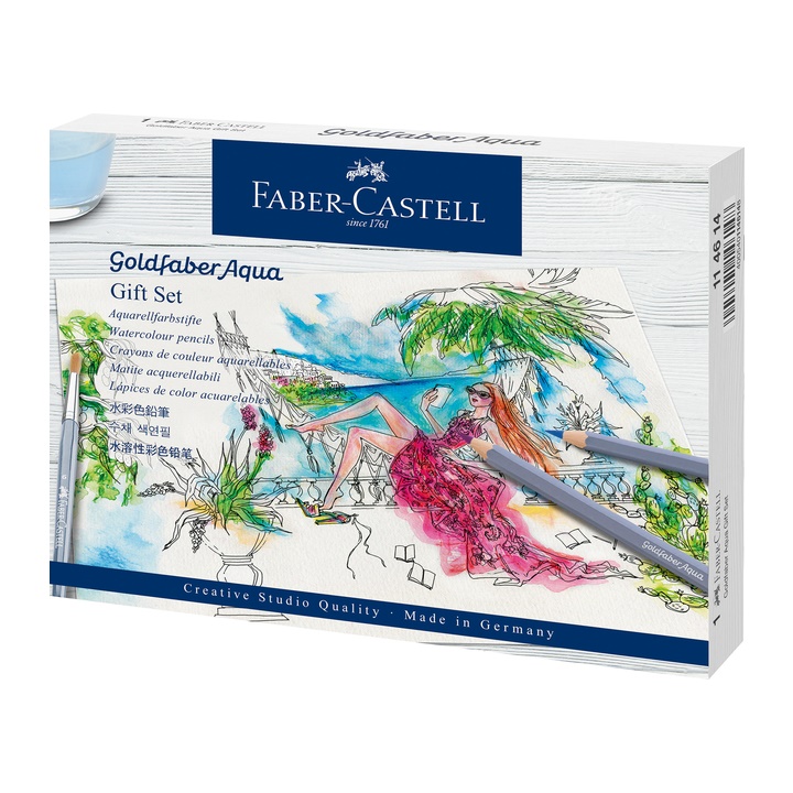 Levně Akvarelové barvičky Goldfaber aqua Faber-Castell gift set (barevné tužky)