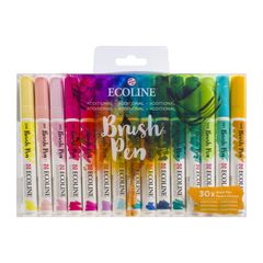 Akvarelové tužky Ecoline Brush Pen Additional | Sada 30 kusů