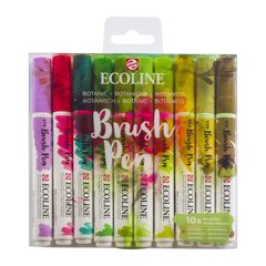 Akvarelové tužky Ecoline Brush Pen Botanic | Sada 10 kusů