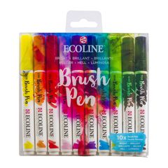 Akvarelové tužky Ecoline Brush Pen Bright | Sada 10 kusů