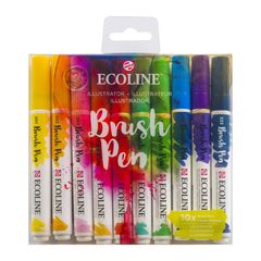 Akvarelové tužky Ecoline Brush Pen Illustrator | Sada 10 kusů