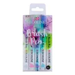 Akvarelové tužky Ecoline Brush Pen Pastel | Sada 5 kusů