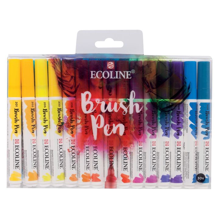 Levně Akvarelové tužky Ecoline Brush Pen | Sada 30 kusů