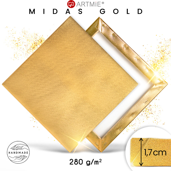 ARTMIE MIDAS zlaté malířské plátno na rámu | 20x20 cm malířské plátno ARTMIE